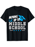 Men's T-Shirt Moving Up To Middle School Graduation Cap Star Pattern T Shirt