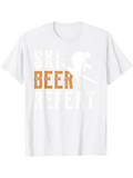 Men's T-Shirt Skiing And Beer Text Design With Bold Figure