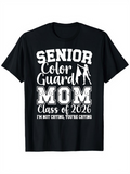 Men's T-Shirt Senior Color Guard Mom Class Of 2026 With Marching Banner Flag
