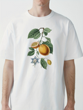 Men's T-Shirt Handdrawn Botanical Illustration With Leaves And Passionfruit Branch