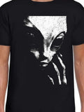 Men's T-Shirt Monochrome Shadows With Mysterious Face Under Stark Lighting Alien