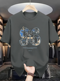 Men's T-Shirt Vintage Galaxy Landscape With Abstract Number Six Design