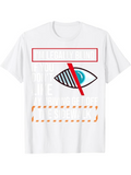 Men's T-Shirt Legally Blind Warning Text With Large Crossed Eye Illustration