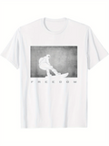 Men's T-Shirt Freedom Monochrome Background With Astronaut And Surfboard