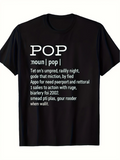 Men's T-Shirt Pop Noun Definition Inspired Minimalist Lettering Word