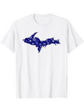 Men's T-Shirt Snowflake Patterned Silhouette Among Crisp White Background Map