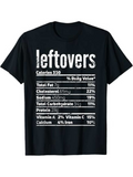 Men's T-Shirt Nutritional Chart With Playful Leftovers Joke And Bold Typography Leftovers