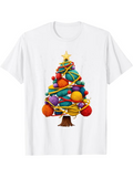 Men's T-Shirt Colorful Yarn Balls Fused Into A Festive Christmas Tree With Star
