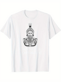 Men's T-Shirt Ancient Warrior Armor With Fierce Expression And Classic Helmet Bust