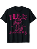 Men's T-Shirt The Bride Club With Sparkling Glasses And Glitter Confetti Over A Party Table