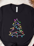 Men's T-Shirt Colorful Christmas Lights Glowing On A Festive Decorated Pine Tree
