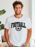 Men's T-Shirt Football Dad Bold Letters With Minimalist Outline Football Motif Shirt
