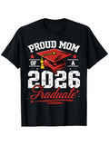 Men's T-Shirt Proud Mom Of A 2026 Graduate With Red Graduation Cap