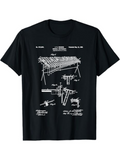 Men's T-Shirt Vintage Patent Blueprint With Mechanical Diagram Artwork Table