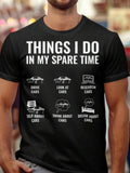 Men's T-Shirt Things I Do In My Spare Time With Six Icons Of Cars