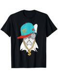 Men's T-Shirt Hey Cool Hip Hop Style Bulldog Wearing A Blue Cap