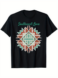 Men's T-Shirt Southwest Love Geometric Pattern With Tribal Shapes And Bold Colors Star