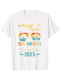 Men's T-Shirt Straight Trippin Cabo San Lucas Vacation 2025 With Retro Sunglasses And Palm Trees