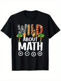 Men's T-Shirt Wild About Math With Jungle Patterns And Playful Animals Surrounding Calculation Symbols