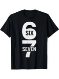 Men's T-Shirt Bold Modern White Typography With Large Six Seven Number