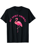 Men's T-Shirt My Spirit Animal Vibrant Pink Flamingo Standing With Grace Under Arc Letters Flamingo