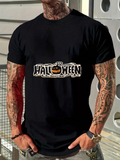 Men's T-Shirt Pumpkin Face With Spooky Lettering Halloween Theme T Shirt