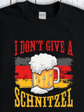 Men's T-Shirt I Dont Give A Schnitzel German Flag Background With Foaming Beer Mug