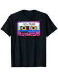 Men's T-Shirt Nostalgic Neon Cassette Tape With Vibrant Colors Evoking Retro Music Era