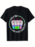Men's T-Shirt Just A Girl With Rainbow Tropical Loaded Tea Cups