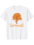 Men's T-Shirt Vermont Autumn Leaves With Golden Foliage Shaded Maple Tree
