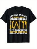 Men's T-Shirt Curious Enough Clever Enough With Tools Under Bright Workshop Light T Shirt