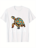 Men's T-Shirt Colorful Patterned Shell Walking Land Tortoise