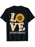Men's T-Shirt Love With Sunflower Among Patterned Decorative Letters