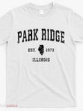 Men's T-Shirt Park Ridge Illinois Established Date With Central Emblem On White Shirt