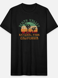 Men's T-Shirt Death Valley National Park California Vintage Sunset Desert Tree