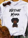 Men's T-Shirt Weenie Mama Cute Cartoon Sitting Brown And Black Dachshund Dog