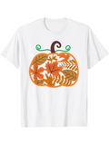 Men's T-Shirt Autumn Leaves With Forest Animals Inside Pumpkin