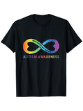 Men's T-Shirt Love Needs No Words Rainbow Infinity Autism Awareness
