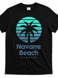 Men's T-Shirt Navarre Beach Florida Sunset Blue Gradient Palm Tree