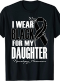 Men's T-Shirt I Wear Black For My Daughter Narcolepsy Awareness With Ribbon And Butterflies