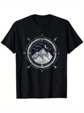 Men's T-Shirt Starry Night Sky Over Snowcapped Mountain Peaks Moonlit Landscape