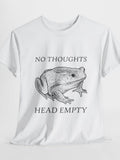 Men's T-Shirt No Thoughts Head Empty Pencil Drawn Frog With Realistic Quiet Expression