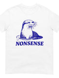Men's T-Shirt Nonsense Illustrated Otter In Blue Water With Playful Whiskers Drawing