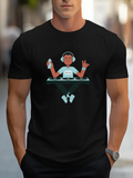 Men's T-Shirt Cool Cartoon Dj With Turntable And Headphones Music Vibes Character