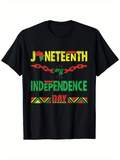 Men's T-Shirt Juneteenth My Independence Day With Bold African Pattern Letters