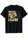 Men's T-Shirt Mixtape Legend With Retro Cassette And Faded Yellow Shine