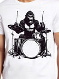 Men's T-Shirt Wild Energy With Fierce Gorilla Playing On Loud Drum Set