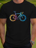 Men's T-Shirt Colorful Geometry With Modern Art Design Bicycle
