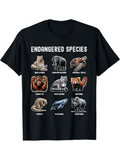 Men's T-Shirt Endangered Species Diverse Wildlife Portraits With Majestic Tigers And Graceful Sea Turtle