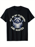 Men's T-Shirt All Of My Flabbers Are Gasted Playful Raccoon With Surprised Face Surrounded By Light Shading